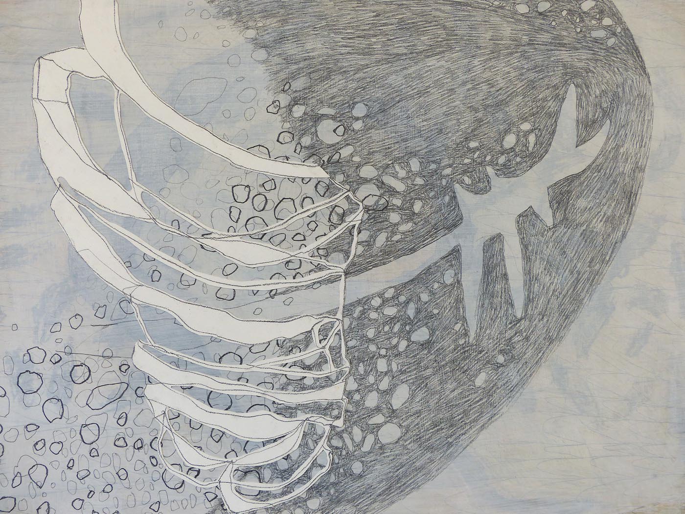 2020, Gezeiten, 50 cm x 70 cm, Zeichnung auf Papier