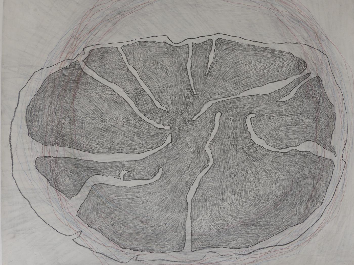 2020, Hallig, 40 cm x 50 cm, Zeichnung auf Papier